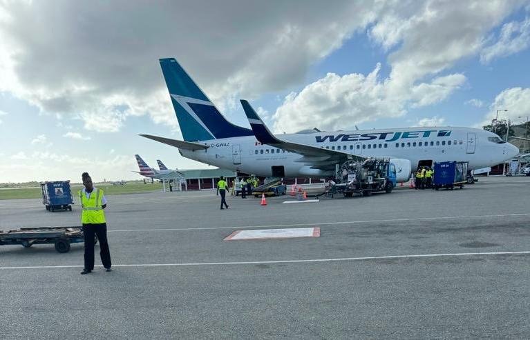 WestJet at Vieux Fort Airport-St. Lucia